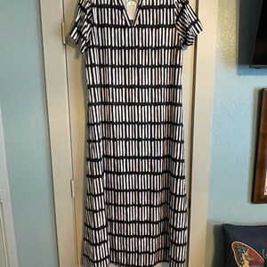 Black and White Striped Women's Dress